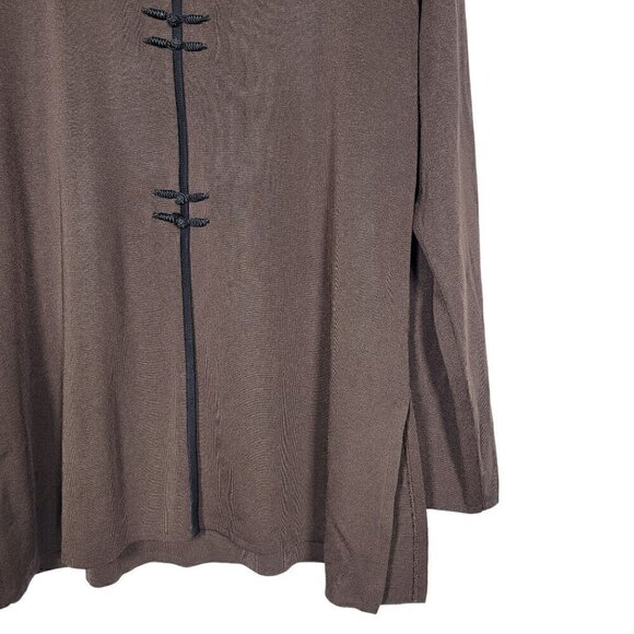 Exclusively Misook Women's Classic Knit Slinky Tunic Top Brown & Black Size XL - Picture 5 of 12